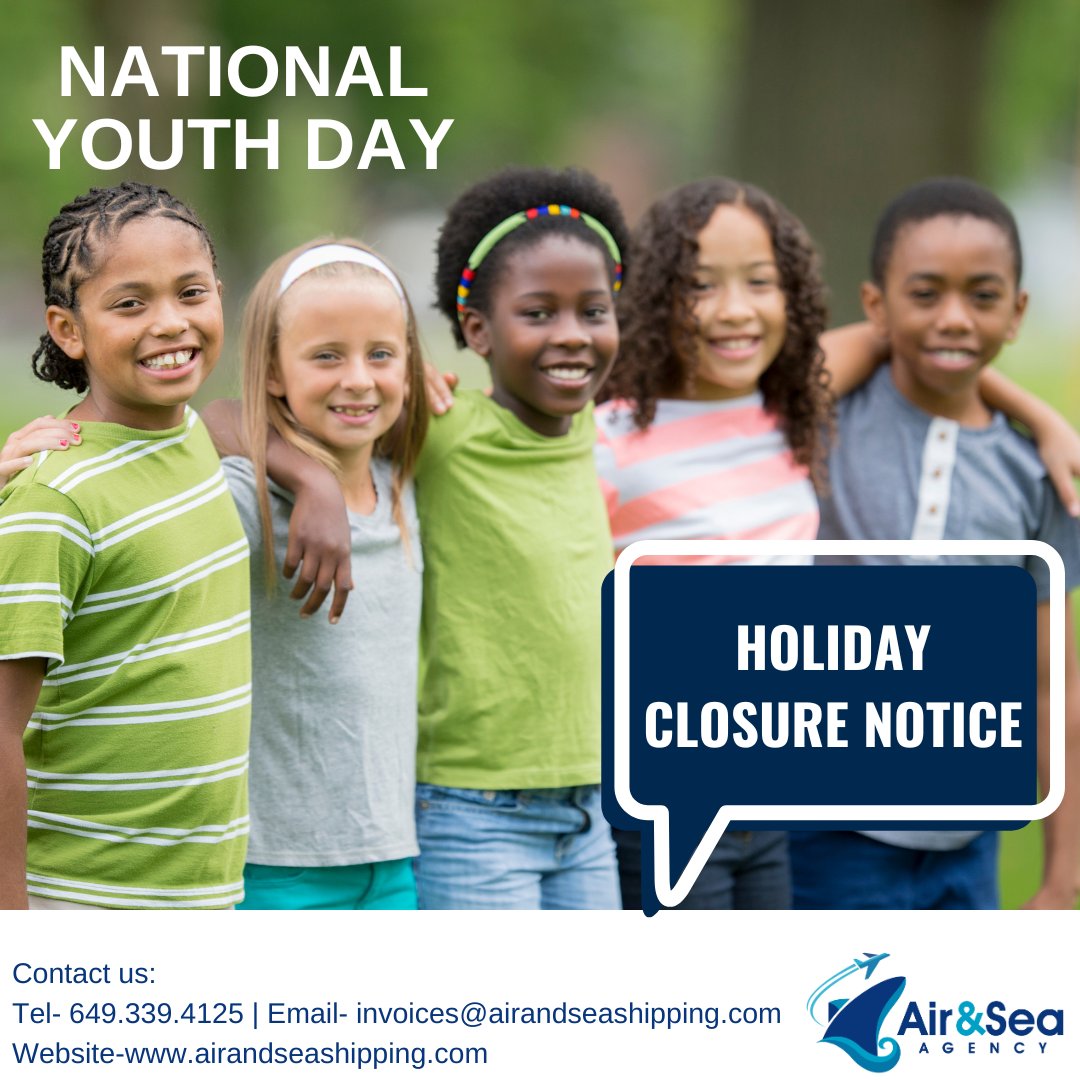 𝗜𝗠𝗣𝗢𝗥𝗧𝗔𝗡𝗧 𝗡𝗢𝗧𝗜𝗖𝗘 - 𝗛𝗢𝗟𝗜𝗗𝗔𝗬 𝗖𝗟𝗢𝗦𝗨𝗥𝗘
Dear valued customers, please note that Air and Sea Agency will be closed this Friday, 27th September 2024, in celebration of the Youth Day Holiday.  We'll be back and ready to serve you on Monday, 30th September.