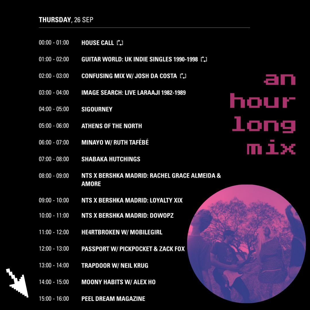 Thursday 9/26 Peel Dream Magazine will be hosting an hour long mix on the Los Angeles NTS Radio starting @ 3pm PST / 4 PM MDT / 5 PM CDT / 6pm EST 
nts.live/schedule/2