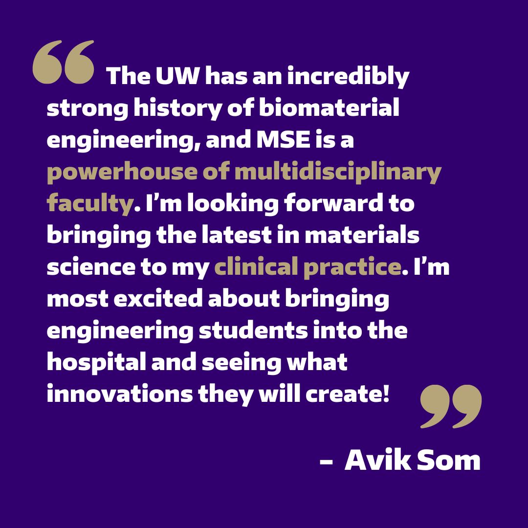 Join us in welcoming Avik Som, whose interdisciplinary research integrates materials science with medicine! Professor Som joins MSE this year as a new faculty member. Learn more about him and his work: bit.ly/3Bm3vMD

#MeetMSE #biomaterials