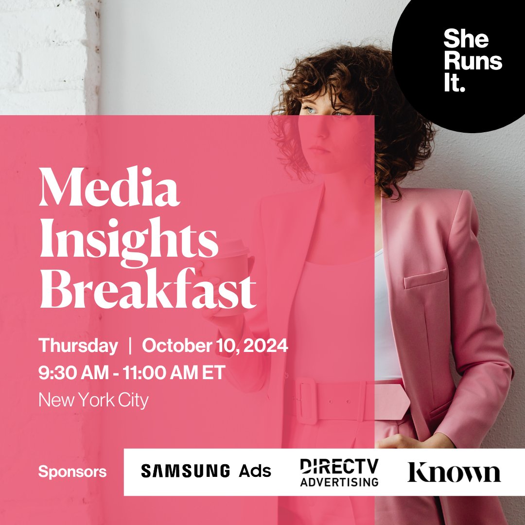 Join us on Oct 10 for the Media Insights Breakfast at #AdvertisingWeekNYC! Learn how brands are navigating a rapidly shifting consumer landscape &amp; making meaningful connections. RSVP today! 🎟️

sherunsit.org/event/in-perso… 

#SheRunsIt #MarketingInnovation #ConsumerTrends