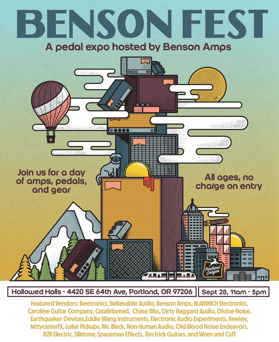 People of Portland, Oregon! We will be at Benson Fest this Saturday 11am-4pm (I know the poster says 5pm, but we’re knocking off early) 
This premiere event is in our very own Foster-Powell neighborhood Come say “Hi” and see what all the fuzz is about 
#bensonamps