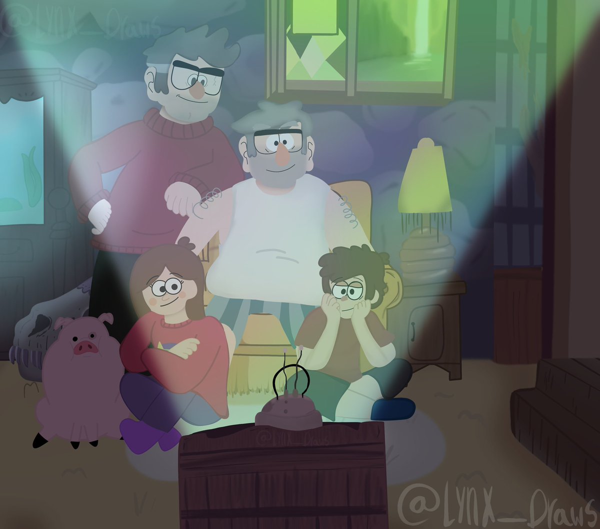 LynxCoffee_'s tweet photo. Pines Family Movie Night:3 #GravityFalls #art #dipperpines #StanfordPines #stanleypines #Mabel #Procreate #drawing https://t.co/uqNNLJlb9P