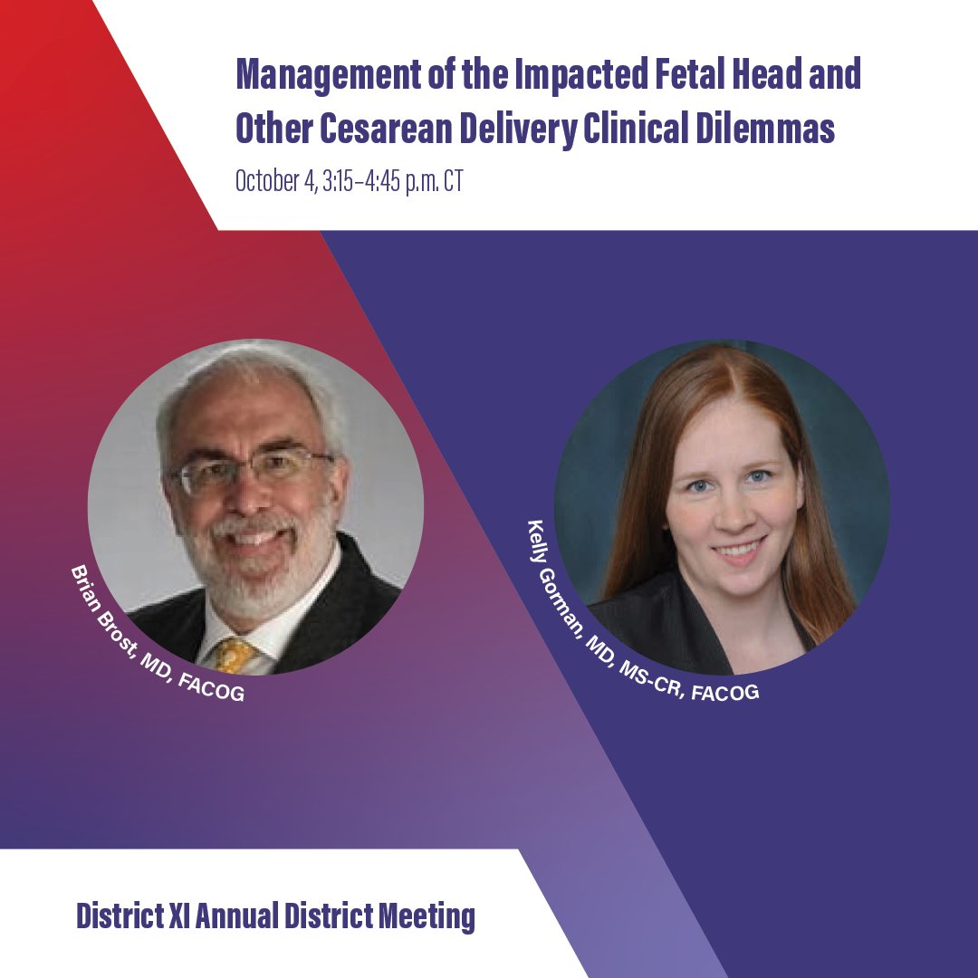 We are looking forward to this simulation activity at our ADM next week. Drs. Brost and Gorman will demonstrate maneuvers rarely taught that can relieve fetal head impaction with less associated maternal and fetal morbidity. 

Visit acog.org/d11adm to register!