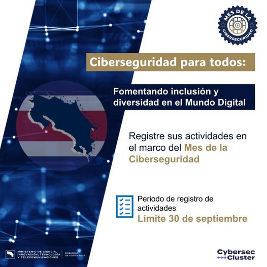 Prontos a celebrar el #MesDeLaCiberseguridad nos unimos junto al <a href="/manager_cluster/">Cybersec Cluster</a> para hacerles una invitación a todas las organizaciones, asociaciones, empresas y personas que quieran participar a registrar sus actividades info en shorturl.at/PIuij