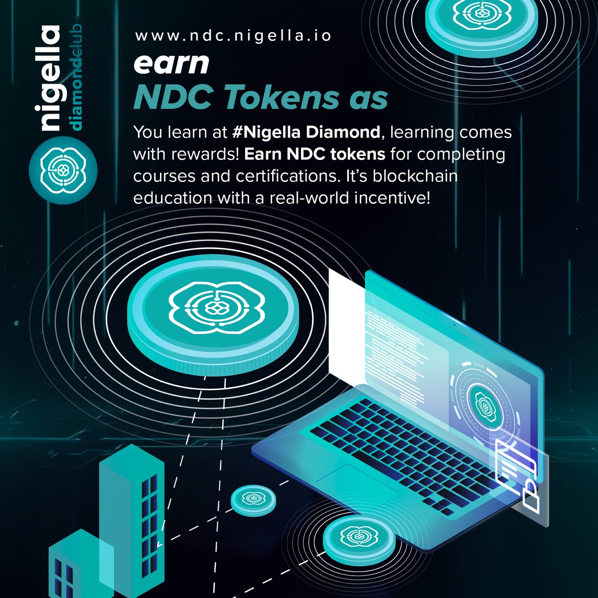 🚀 Nigella Diamond is coming soon! 🚀
We're building a revolutionary platform where you can earn NDC Tokens by completing blockchain courses and certifications.

Stay tuned for more details at ndc.nigella.io 🌐
#NigellaDiamond #NDC #BlockchainEducation #ComingSoon #NDC