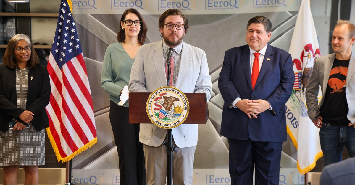 Intersect Illinois (@intersect_il) on Twitter photo Today, <a href="/GovPritzker/">Governor JB Pritzker</a>, <a href="/IllinoisDCEO/">Illinois DCEO</a>, and <a href="/QCHardware/">EeroQ</a> announced new investments in the company's Chicago HQ. 🎉
Bolstered by EDGE for Startups, EeroQ is investing $1.1M to develop a quantum computer that will revolutionize many sectors.
EeroQ Co-founder and CEO Nick Farina, Today, <a href="/GovPritzker/">Governor JB Pritzker</a>, <a href="/IllinoisDCEO/">Illinois DCEO</a>, and <a href="/QCHardware/">EeroQ</a> announced new investments in the company's Chicago HQ. 🎉
Bolstered by EDGE for Startups, EeroQ is investing $1.1M to develop a quantum computer that will revolutionize many sectors.
EeroQ Co-founder and CEO Nick Farina,
