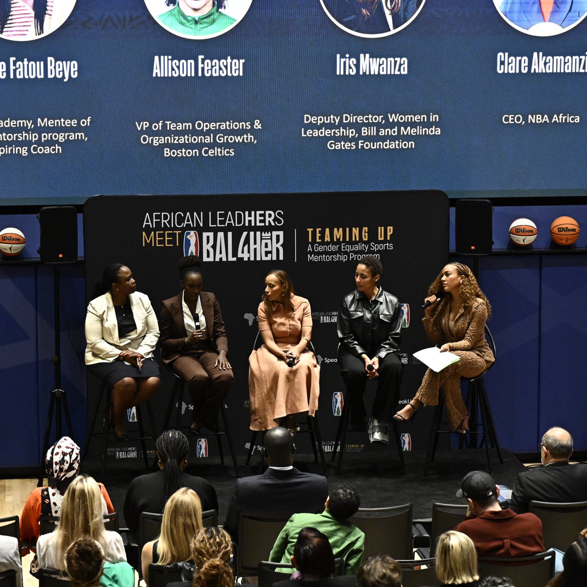 theBAL's tweet photo. Applications are open for the 2nd edition of Teaming Up: #AfricanLeadHERs meet #BAL4HER Mentorship Program! What an evening we had to celebrate the launch of this program! ✨ 
Panelists inspired the audience by sharing their insights on growing sports ecosystems and propelling women’ careers through mentorship.
This year, 10 African female early career professionals and aspiring leaders in sport will get the chance to be mentored by 10 inspiring women in the industry. A huge step towards gender equality in sports. Ready to be part of the change? Apply to be a mentee before October 7 at 9AM GMT ➡️  https://t.co/BUrQW7ZgPo

#WomenInSports #thebal