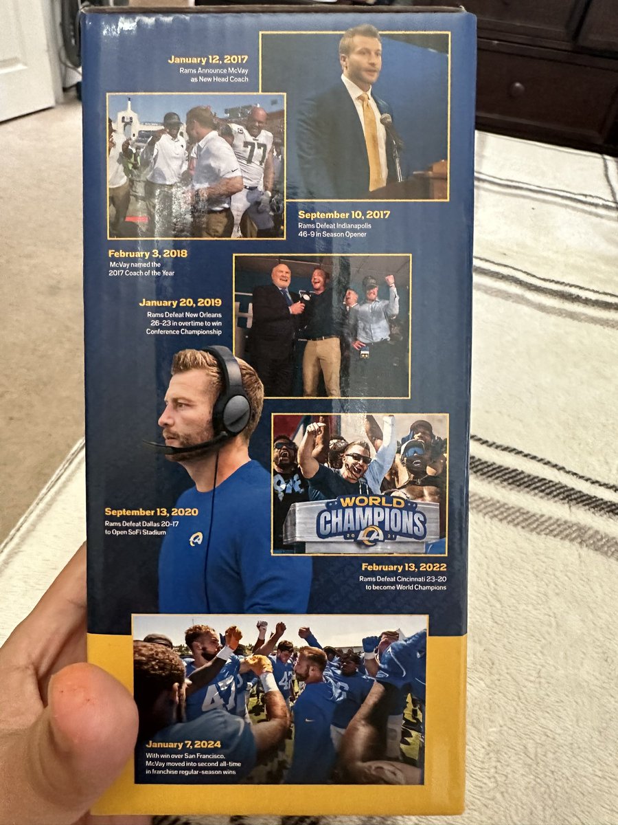 BobBanaag's tweet image. Ok my Ramily! Time for a giveaway! Yes you’ve guessed it! It is for the Sean Mcvay Bobblehead! All you gotta do is Like, Follow, and RT! (All 3 must be done!) and I will choose a winner at Random this coming Friday at 6PM PST!  #RamsHouse