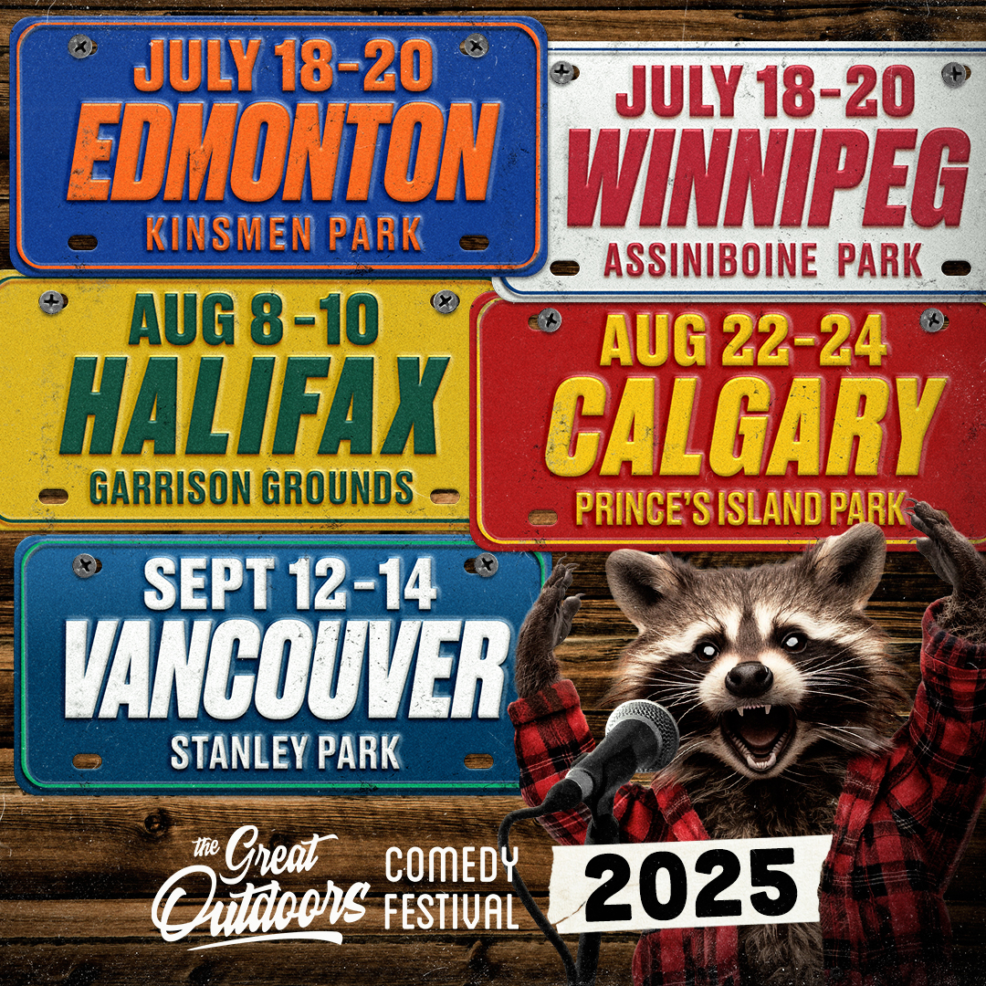 Mark your calendars, the Great Outdoors Comedy Festival 2025 Canadian dates and stops are here ✨ 🇨🇦

Where will we be seeing you this summer? 

#GOCF #Edmonton #Winnipeg #Halifax #Calgary #Vancouver
