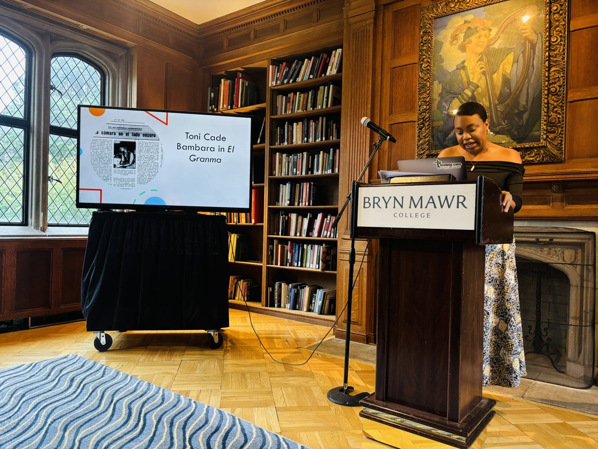 BMCAfricana's tweet photo. Thank you @TheRandiSavage for a powerfully rich public talk on the brilliance of Toni Cade Bambara’s cinematic contributions to the long history of Black women’s literary renaissance! @BrynMawrCollege #BlackWomensStudies #BlackStudy https://t.co/tFwJdBuEvl
