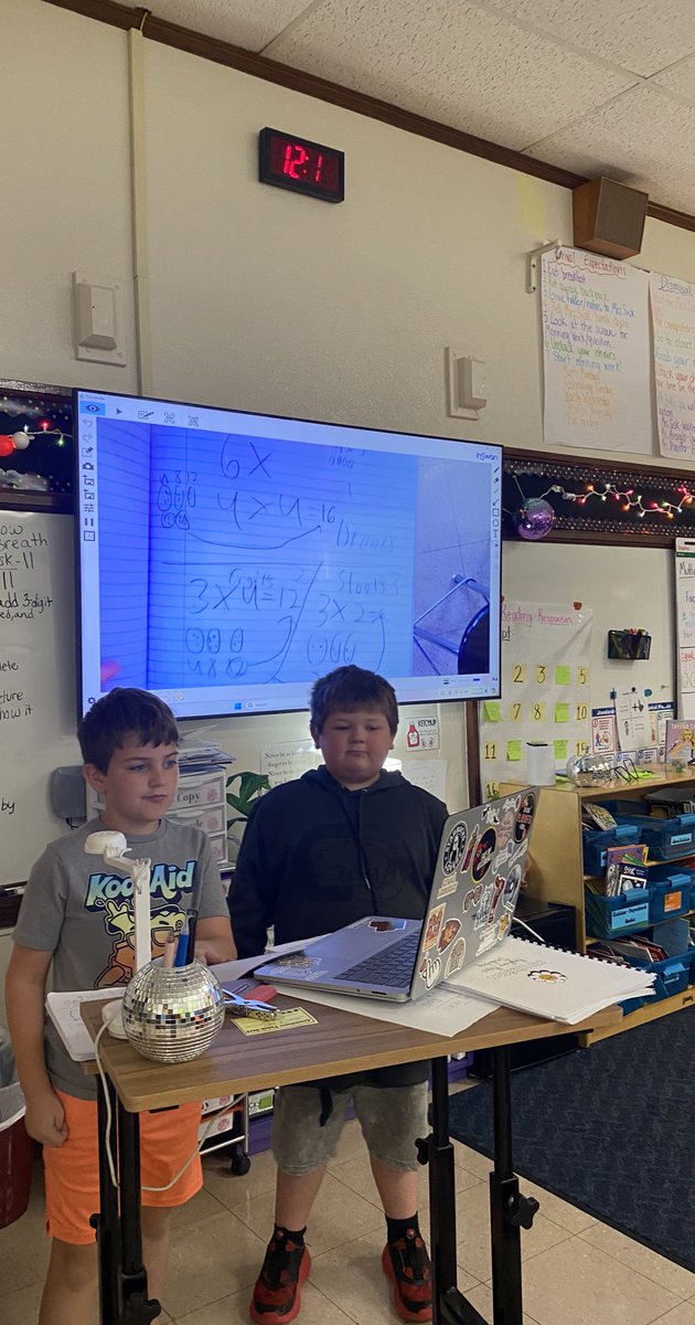 After exploring how we can create multiplication problems using equal groups, students shared their findings. <a href="/HydeElem/">Hyde Elementary</a> <a href="/HydeElem/">Hyde Elementary</a> <a href="/Hyde3rdG/">Hyde3rdGrade</a> #MissionPossible #GoWarriors