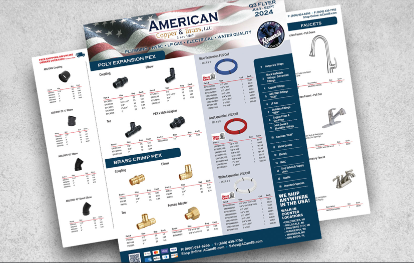 Last remaining days to shop our current Quarterly Flyer Deals!

Shop now at bit.ly/3K7mDPD 

#quarterlyflyer #americancopper #abs #absfittings #pextubing #PEX #fittings #plumbing #hvac #electrical #waterquality #lpgas #michigan #wisconsin #florida #northcarolina