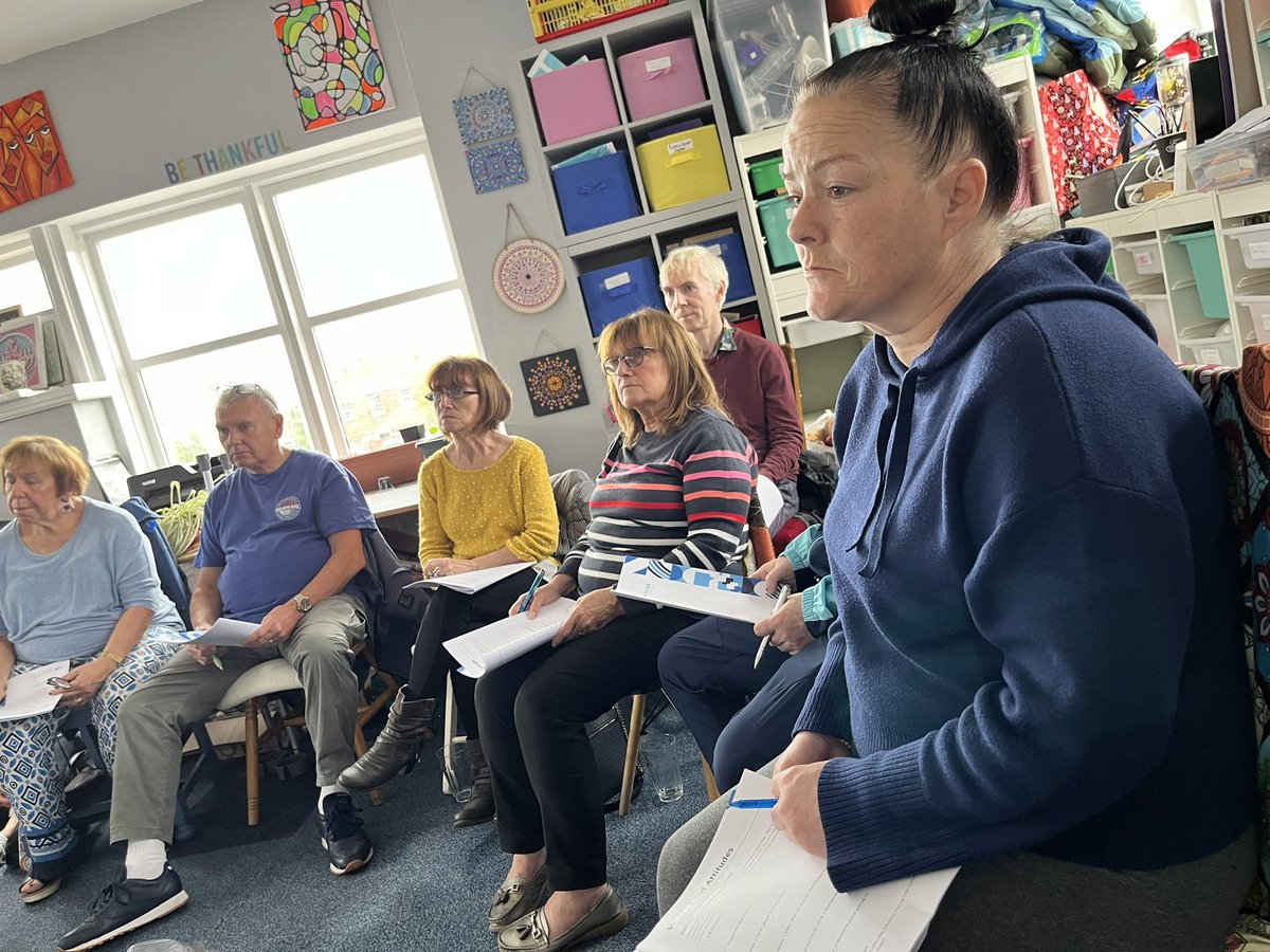 letstalkhopest's tweet image. We’re always looking at ways to improve, and today 15 of our staff/volunteers received suicide prevention training in the hub so we can identify the signs at the earliest stage, and take action. #orangebutton
#suicideprevention 
#lancashiremind