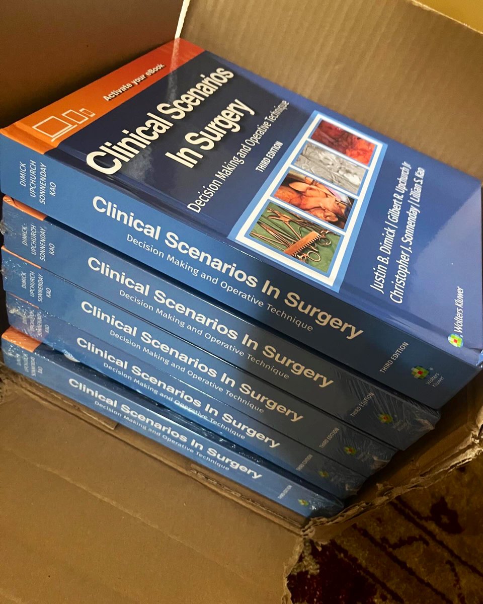 Justin B. Dimick (@jdimick1) on Twitter photo 1/5 The 3rd edition of Clinical Scenarios in Surgery is officially published!
Congrats to my co-editors <a href="/HPB_Txp_Surg/">Chris Sonnenday</a> <a href="/gru6n/">Gilbert Upchurch</a> <a href="/LillianKao1/">Lillian Kao</a> on a terrific updated edition!
Do you know the origin story of this book?
👇👇👇 1/5 The 3rd edition of Clinical Scenarios in Surgery is officially published!
Congrats to my co-editors <a href="/HPB_Txp_Surg/">Chris Sonnenday</a> <a href="/gru6n/">Gilbert Upchurch</a> <a href="/LillianKao1/">Lillian Kao</a> on a terrific updated edition!
Do you know the origin story of this book?
👇👇👇