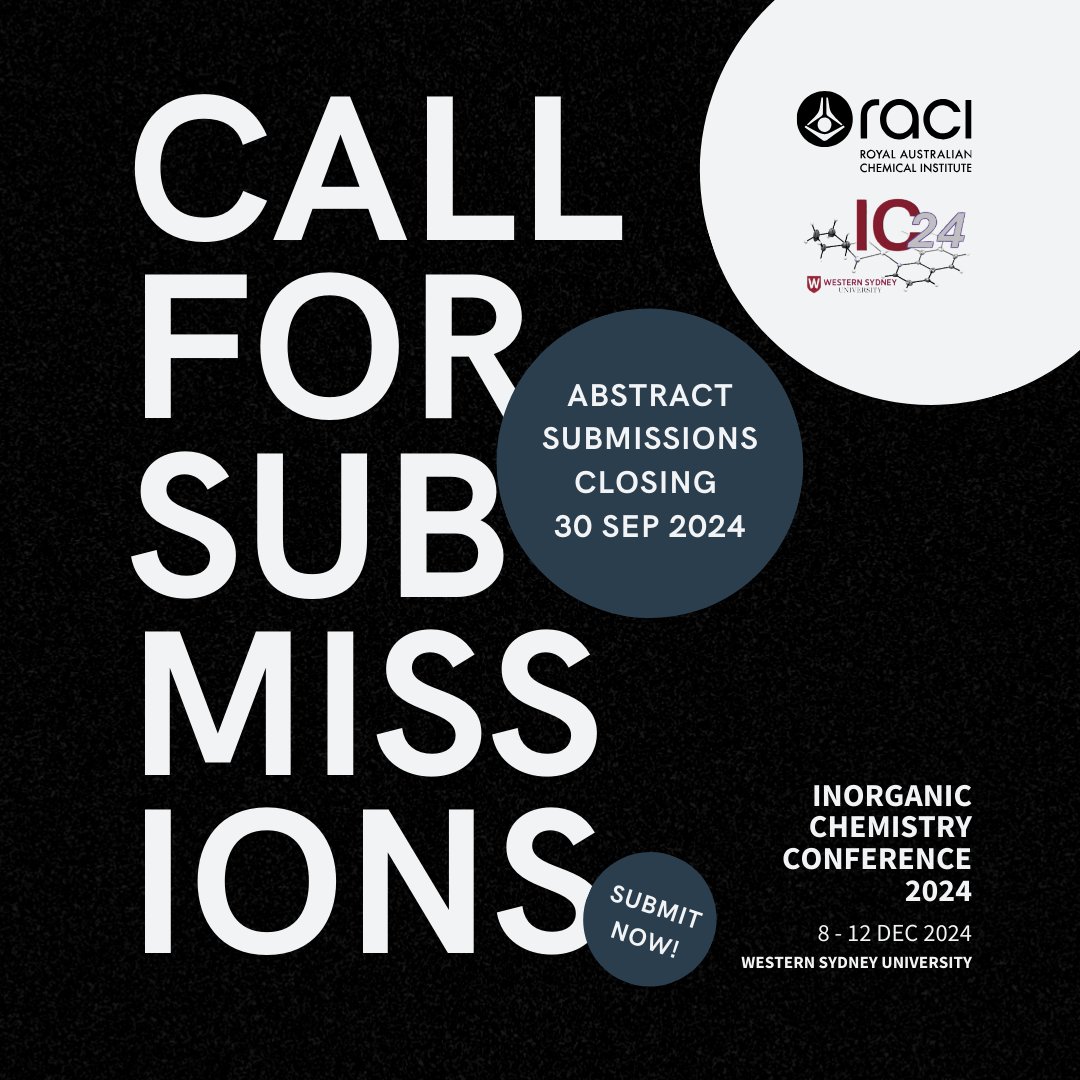 Royal Australian Chemical Institute (@racinational) on Twitter photo 🚀IC'24: Your launchpad to inorganic chemistry stardom! Dec 8-12 <a href="/westernsydneyu/">Western Sydney University</a> . Showcase your work to 220+ experts. Don't miss out!
🔗bit.ly/4dzSNjb
#IC'24 #IND1651 #RACI #ozchem #Unlimited <a href="/westernsydneyu/">Western Sydney University</a> 🚀IC'24: Your launchpad to inorganic chemistry stardom! Dec 8-12 <a href="/westernsydneyu/">Western Sydney University</a> . Showcase your work to 220+ experts. Don't miss out!
🔗bit.ly/4dzSNjb
#IC'24 #IND1651 #RACI #ozchem #Unlimited <a href="/westernsydneyu/">Western Sydney University</a>