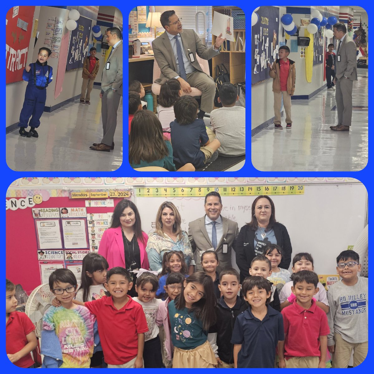 It was great to have our #TeamSISD leader visit H.D. Hilley today! From student presentations to read alouds, Mr. Vasquez is #Allin for student efficacy! #TeamSISD #RockYourSchool2024