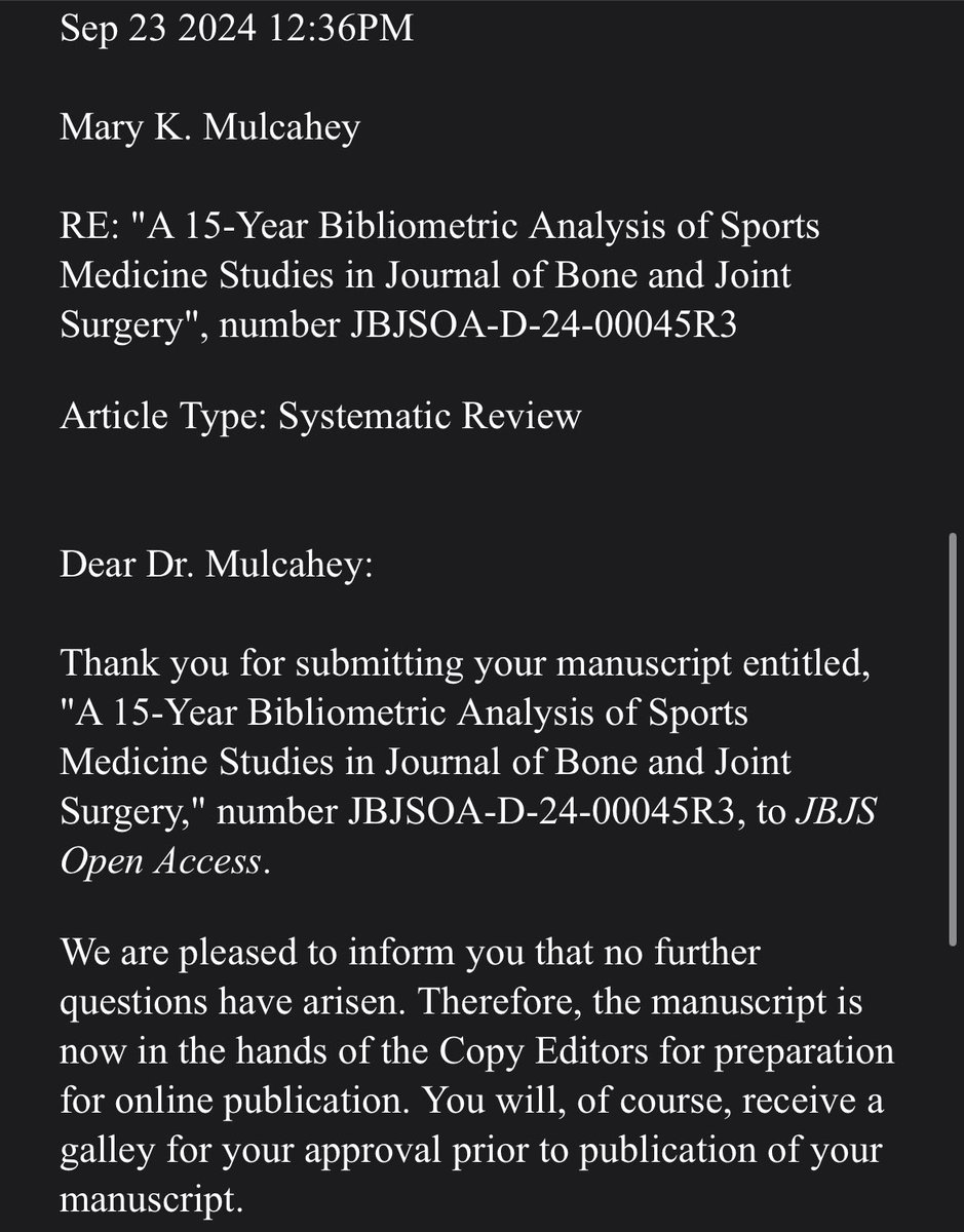 AmandaBWatters's tweet photo. Excited to see this paper get published! Thanks @marykmulcaheymd for being our fearless leader throughout the process and to @jbjs for supporting our work! https://t.co/sLY7QzwQjK