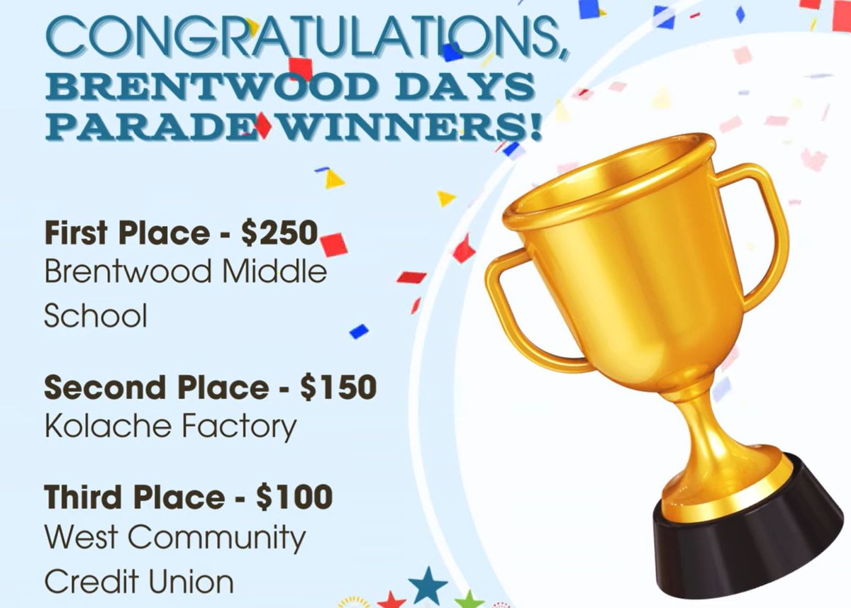 Brentwood Middle School’s medieval-themed float stormed its way to victory at this year’s Brentwood Days Community Parade! A royal round of applause to our amazing students, staff and parent volunteers who brought this mythical marvel to life!

#TheBrentwoodWay 🏰🐉⚔️