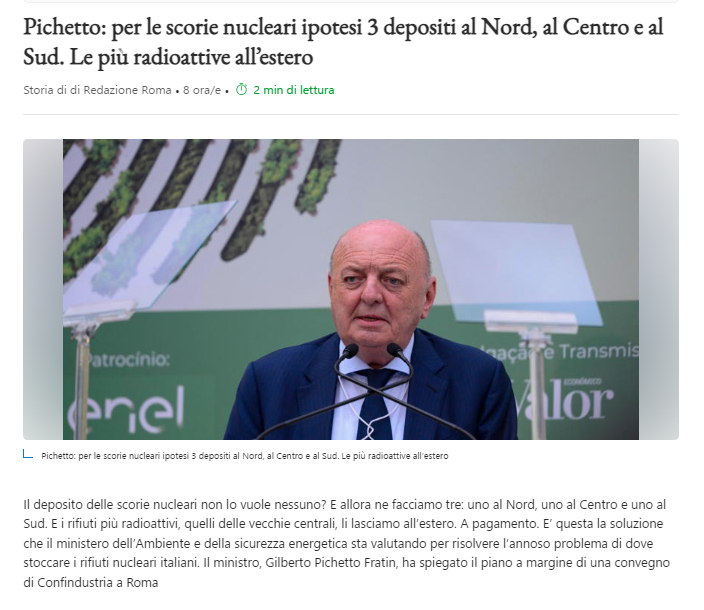 D_GiambattistaM's tweet photo. E allora ne facciamo tre: uno al Nord, uno al Centro e uno al Sud. E i rifiuti più radioattivi, quelli delle vecchie centrali, li lasciamo all’estero. A pagamento.
#unGenio https://t.co/MtIdZJRX8a