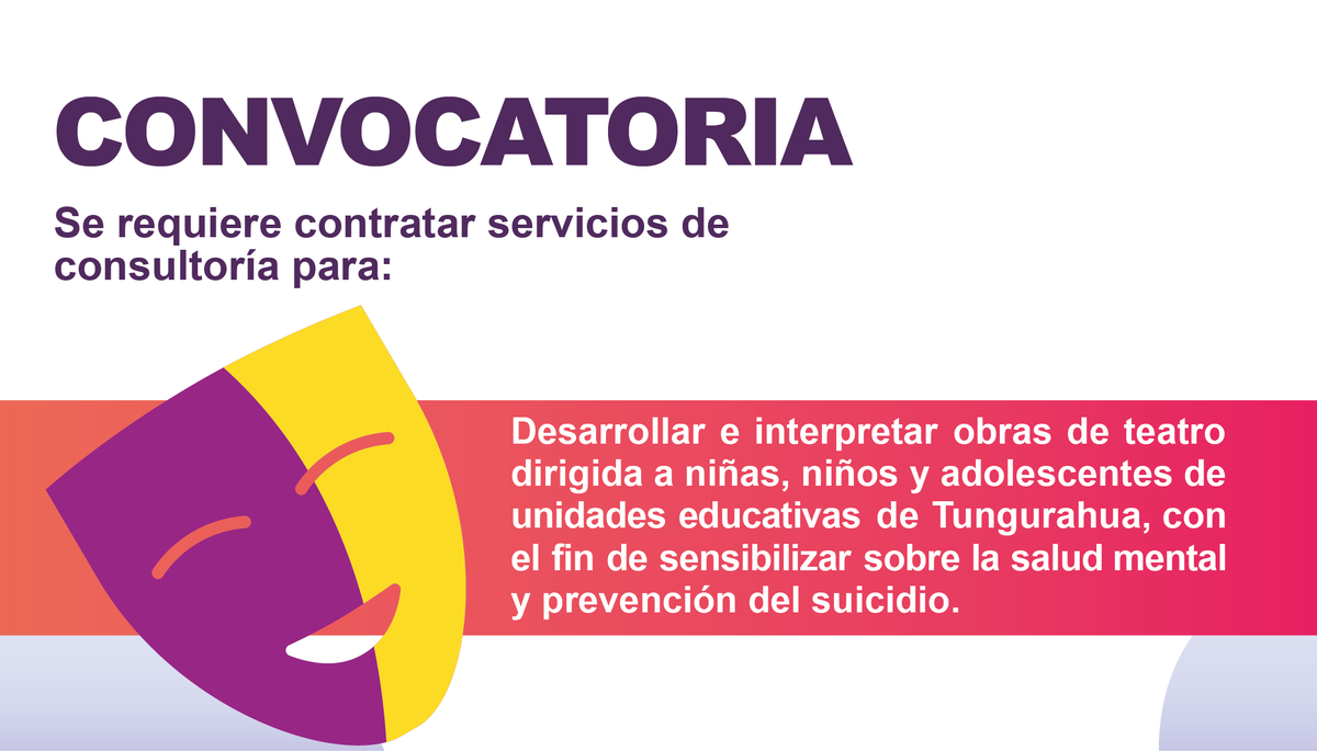 CACTUec's tweet photo. CONVOCATORIA | ONG desea contratar consultoría para “Desarrollar e interpretar obras de teatro, con el fin de sensibilizar sobre la salud mental y prevención del suicidio.”.

TDR, fechas de postulación en el siguiente link: https://t.co/hSqtXT91og https://t.co/5JpDr8xaPp