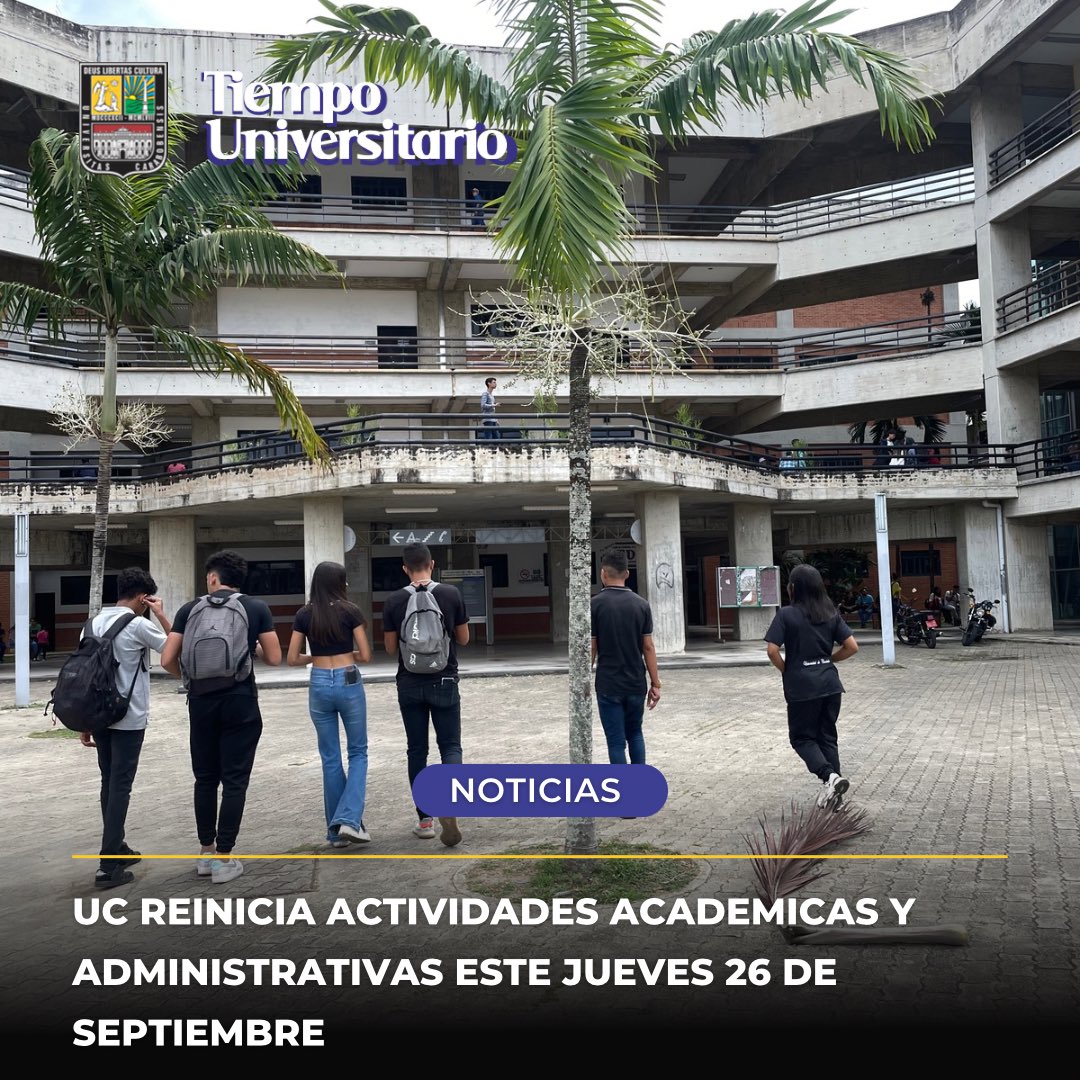 #Noticias <a href="/UCarabobo/">Universidad de Carabobo</a> reinicia actividades académicas y administrativas este jueves #26Sep || Informó la rectora <a href="/jessydivo/">Jessy Divo De Romero</a> 

instagram.com/p/DAW2F-gv1Gl/…