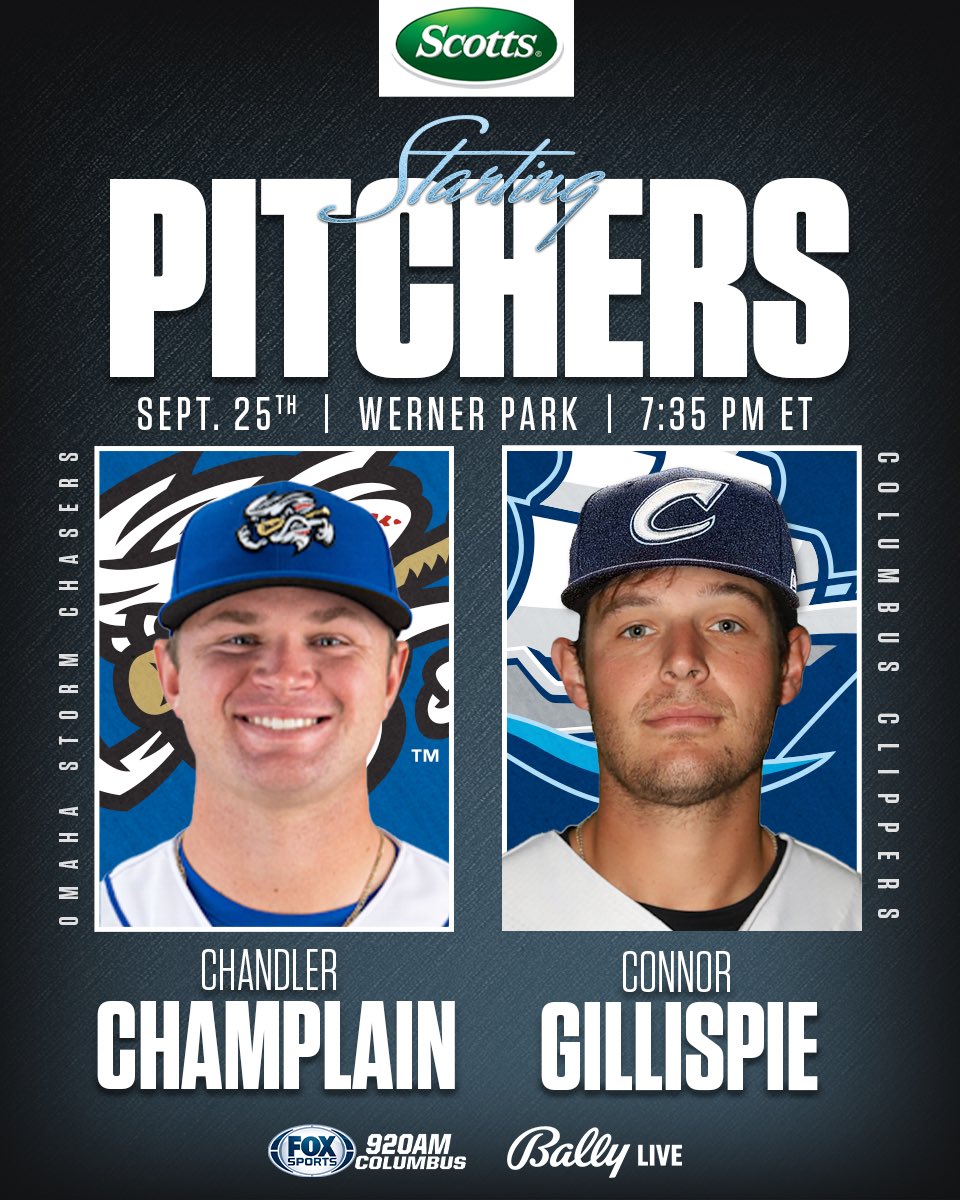 CLBClippers's tweet photo. Here’s today’s Pitching Matchup, presented by @ScottsLawn
#ThisShipRocks⚓️ https://t.co/3DtmjRe71d