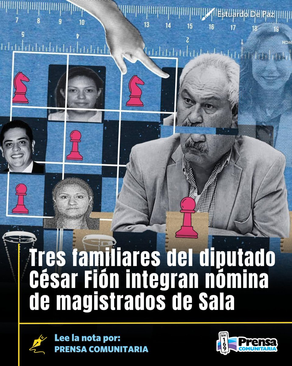 PrensaComunitar's tweet photo. #LuchaPorCortes ⚖️ Los familiares del diputado Cesar Fión quieren ser magistrados 👀

La hija, la sobrina y el yerno del diputado César Fión, integran la nómina de aspirantes a magistrados de Sala de Apelaciones, integrada el pasado fin de semana. 

https://t.co/pKmJL49k3z https://t.co/rYoEuK7vAi