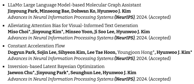 MLVLab's tweet image. Huge congrats to all co-authors!
Four papers from MLV got accepted to NeurIPS’24!
See you soon in Vancouver!

@parkjiny777, @Miso__Choi, @jinyoung_0121, @dogyunPark, @Jwon_chu  
#NeurIPS24