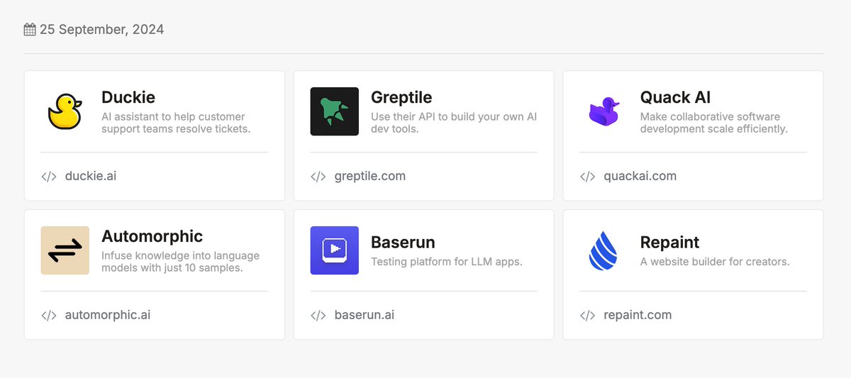 NewDevTools's tweet image. Today&apos;s 6 new dev tools to check out:

1. @duckie_ai - AI assistant to help customer support teams resolve tickets.

2. @greptileai - Use their API to build your own AI dev tools.

3. @quack_ai - Make collaborative software development scale efficiently.

4. @AutomorphicAI -…