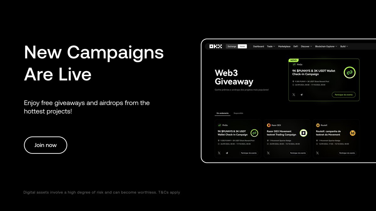 This week's campaigns with <a href="/PinGoAI/">PinGo</a> &amp; <a href="/Cats_telegram/">Cats</a> are live!

🔔 Don't miss out on the last day of our 4,000,000 <a href="/LumozOrg/">Lumoz</a> points campaign.

📱 Wallet > More > Web3 Giveaway 
🖥️ bit.ly/3IZXgif 

Click for more giveaway alpha: bit.ly/4e6lx4o