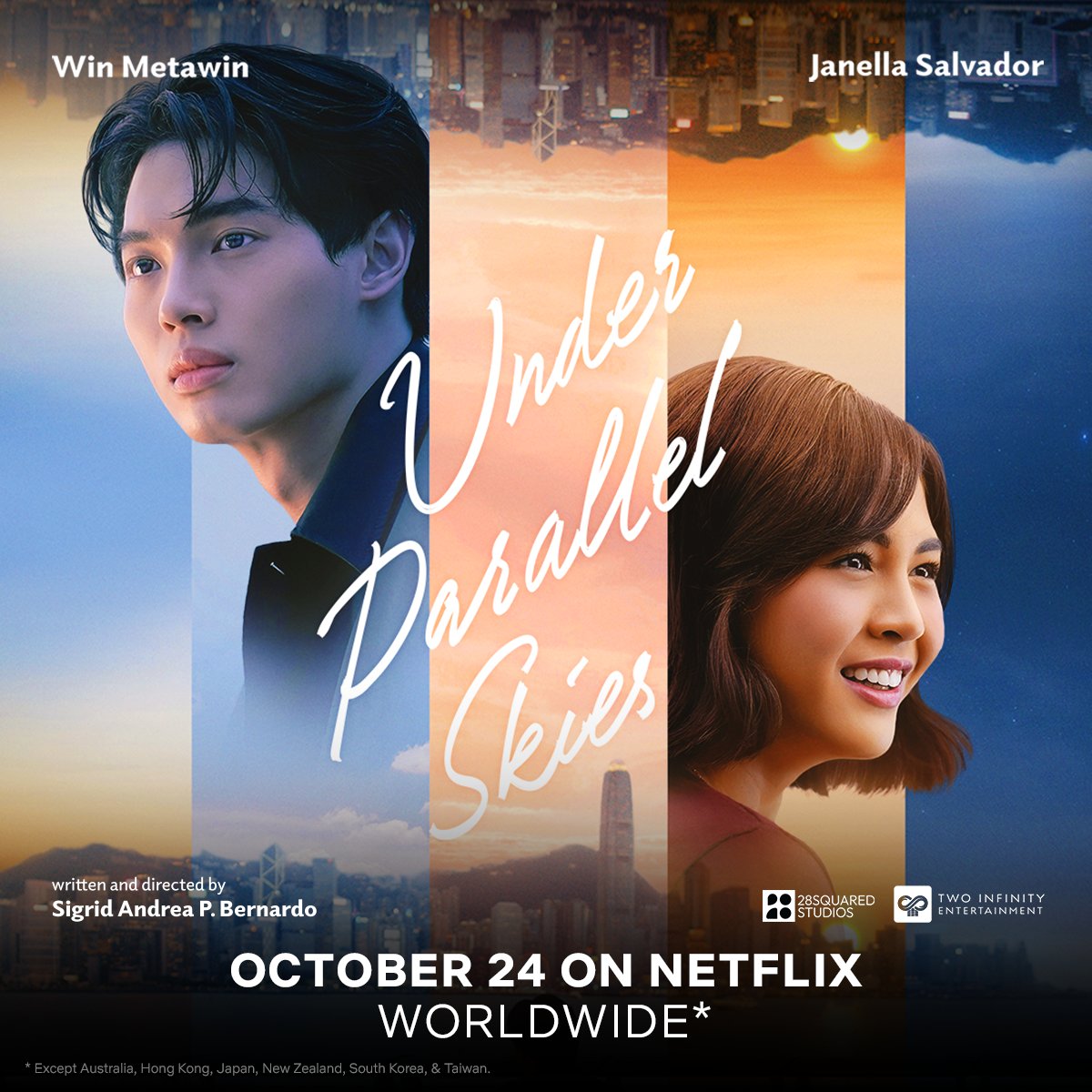Parallel love. Parallel pains. Parallel skies.

Starring Thai actor Win Metawin and Filipino actress Janella Salvador, witness the story of love and healing in one of the most anticipated crossover romance films of the year, "Under Parallel Skies."

Streaming on Netflix worldwide