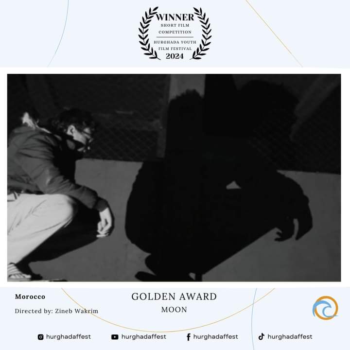 Achievements of today are the stepping stones for the future ones... And the golden award for the short film competition went to Moon directed by Zineb Wakarim from Morocco ✨️❤️

#hurghadayouthfilmfestival
