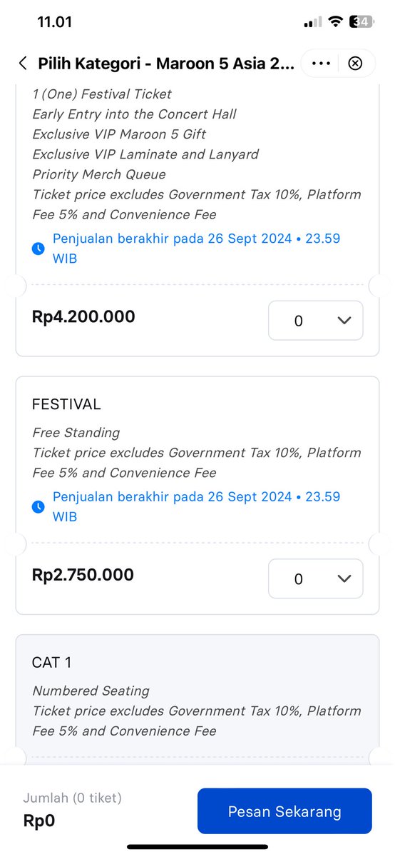 angeliamary's tweet photo. yg masih mau dibantuin war MAROON 5 JAKARTA dm yaaa
available:
- FESTIVAL
- CAT 4

#Maroon5inJakarta #maroon5konser https://t.co/PWoqNPNfkT