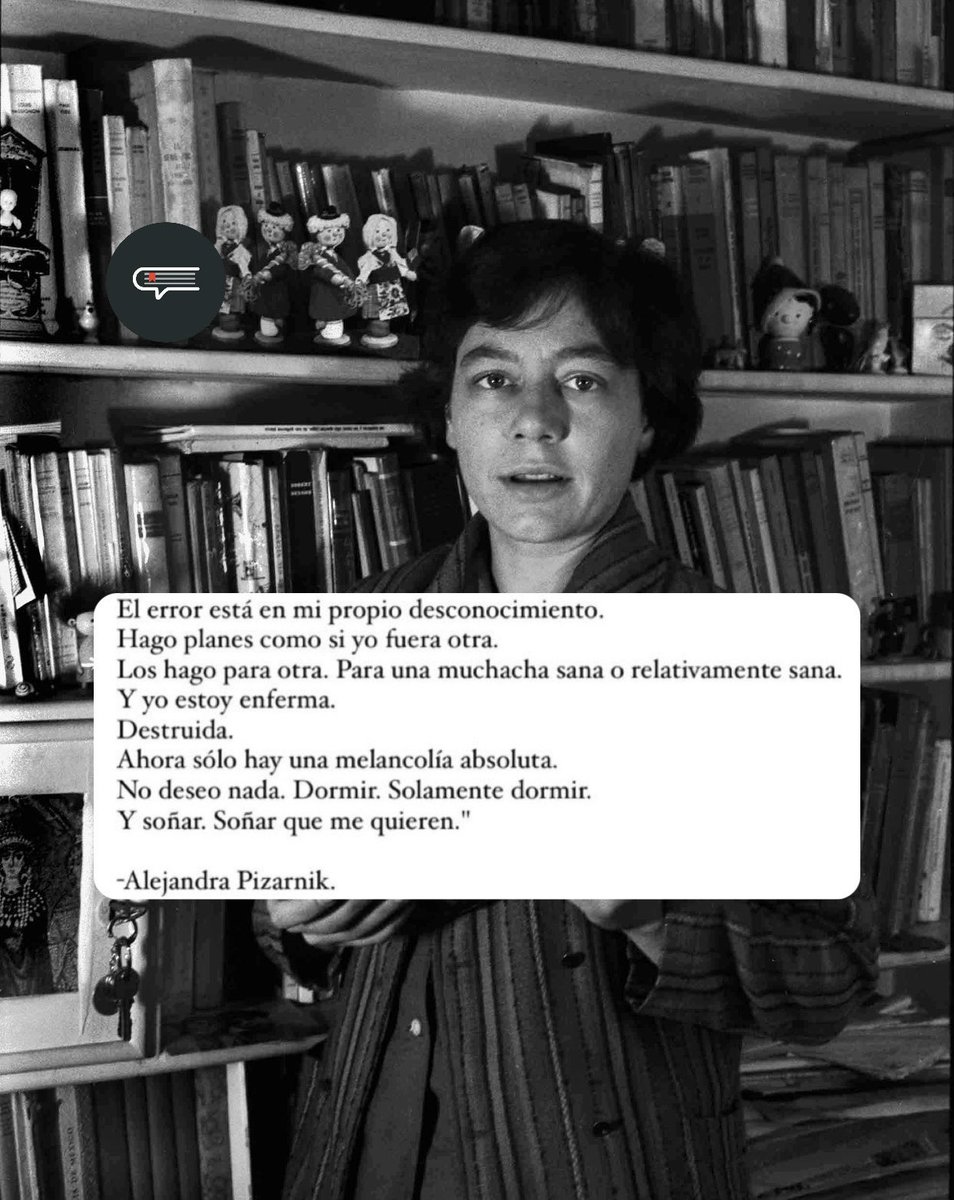Hace 52 años años Alejandra decidió irse.
Ella se fue pero nos dejo escritos tan fuertes que con sólo leerlos podemos tener una (leve) idea de lo que ella sentía y este es uno de esos escritos ❤️‍🩹🥺
Gracias por tanto Ale, te extrañaremos toda la vida.
#cementeriodelibros