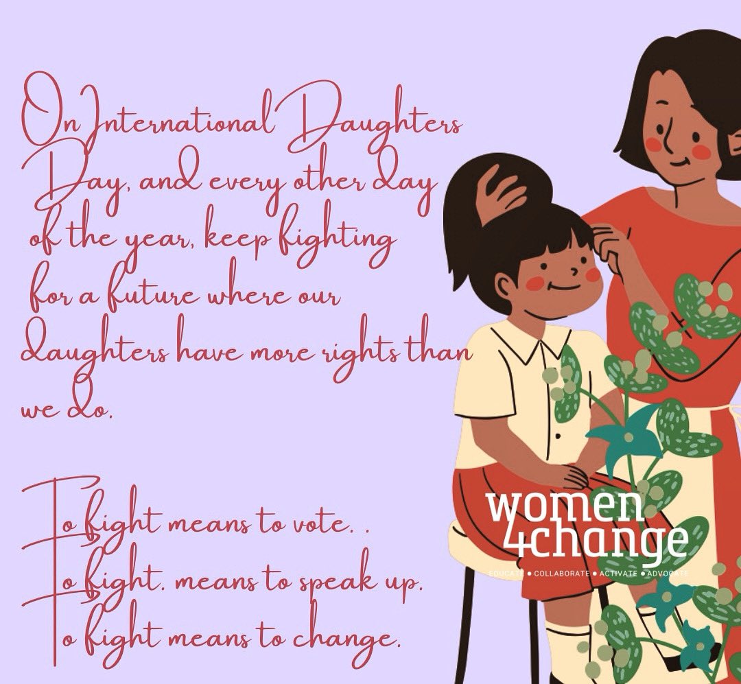 Let’s keep fighting for a future where our daughters have more rights than we do. 

To fight means to 🗳️ 
To fight means to 🗣️ 🆙 
To fight means to 🦋 

#happyinternationaldaughtersday #women4changeindiana