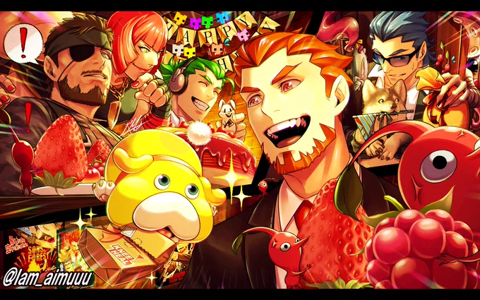 #2broメンバーの誕生日目前だから過去絵で盛り上げようぜ イェェア!!!昨年の誕生日絵とそれ以降に描いた"肩幅"たちだぜぇ──ッ 