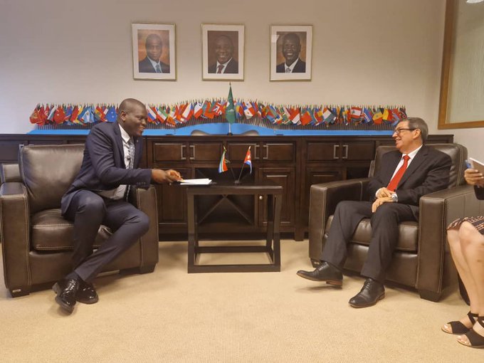Con el canciller sudafricano, Ronald Lamola. Foto: @BrunoRguezP