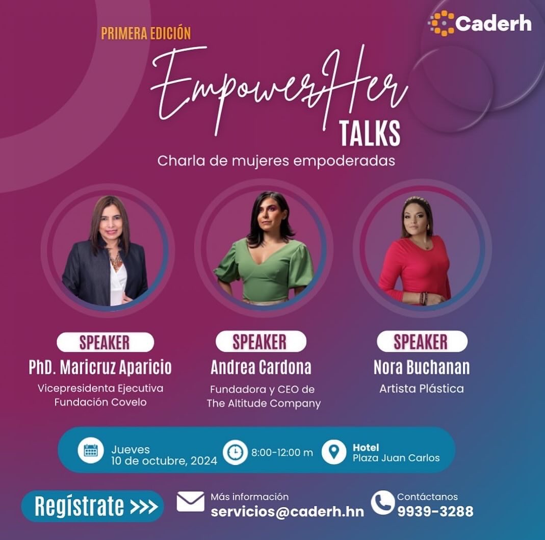 CADERHN's tweet photo. ¡Impulsa el liderazgo femenino en tu empresa! 🚀 Aprende de líderes inspiradoras como Andrea Cardona, Maricruz Aparicio y Nora Buchanan. https://t.co/2D7W9HXt54