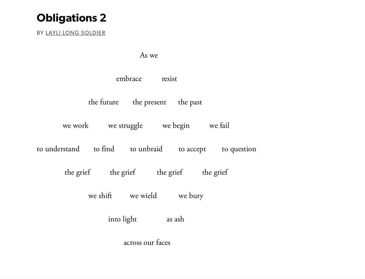 always returning to this Layli Long Soldier poem, this way—really, a whole set of ways—of inhabiting grief &amp; struggle