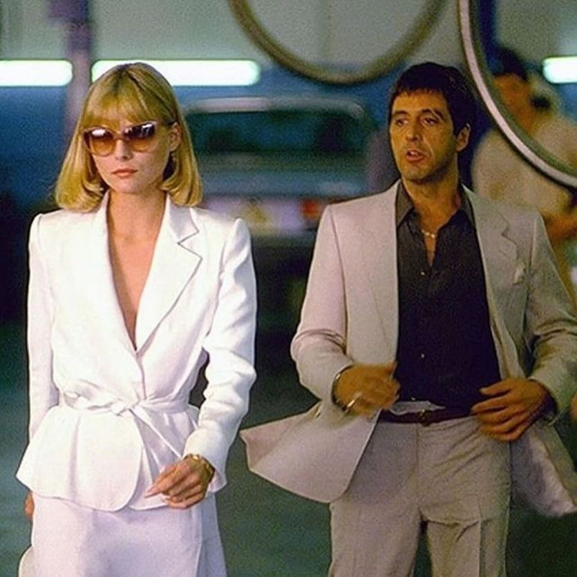 pedestrian's tweet photo. Tony &amp; Elvira in Scarface (1983) https://t.co/fcOxVcX5uW