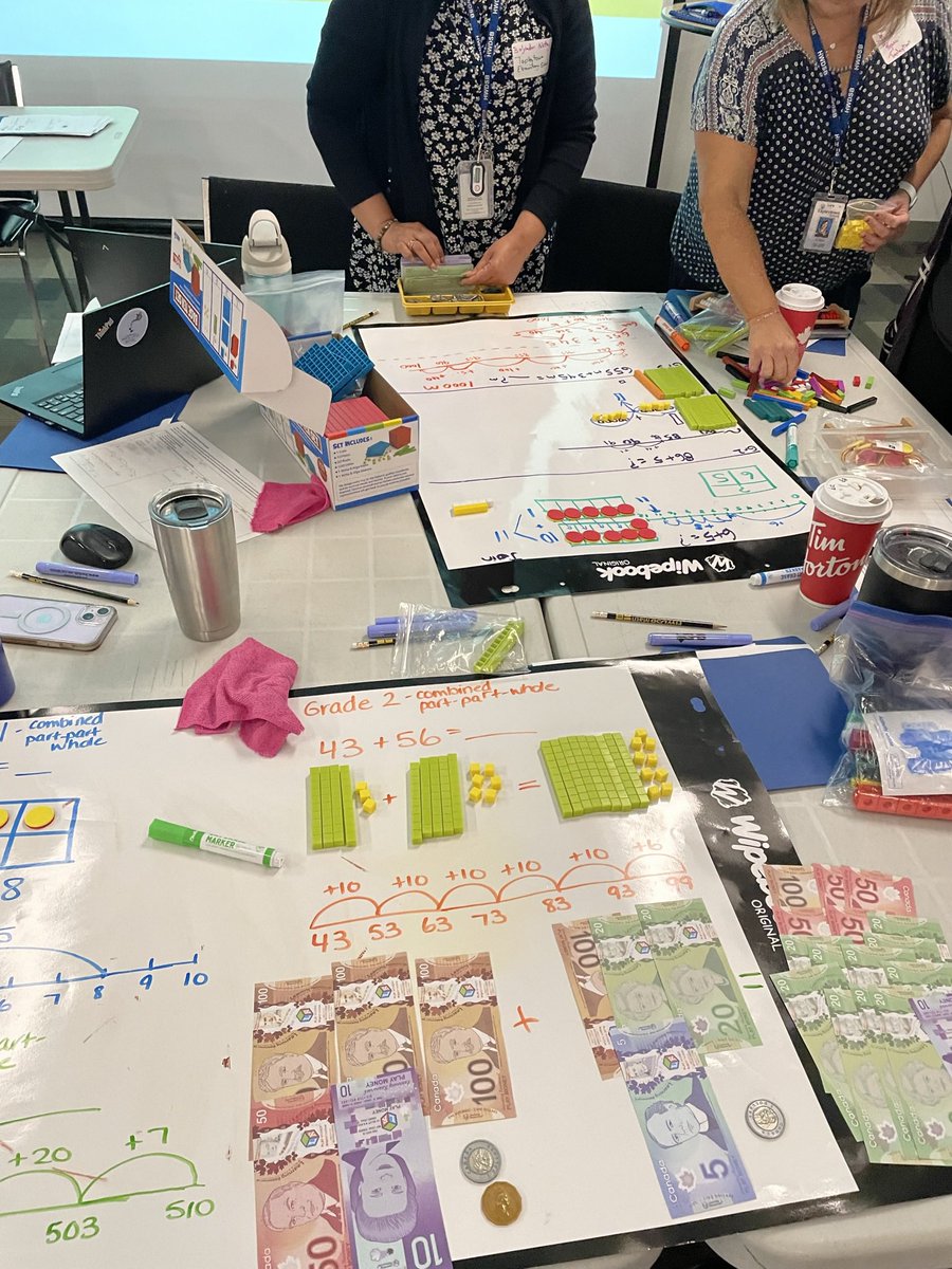 Loving the conversations in our first week of Grade 3 math PD. Teachers are excited to be talking about math! Part of our first session focuses on representing add/sub while looking at the progression from Grades 1-3. <a href="/HWDSBmath/">HWDSB Math</a> <a href="/HWDSB/">HWDSB</a>