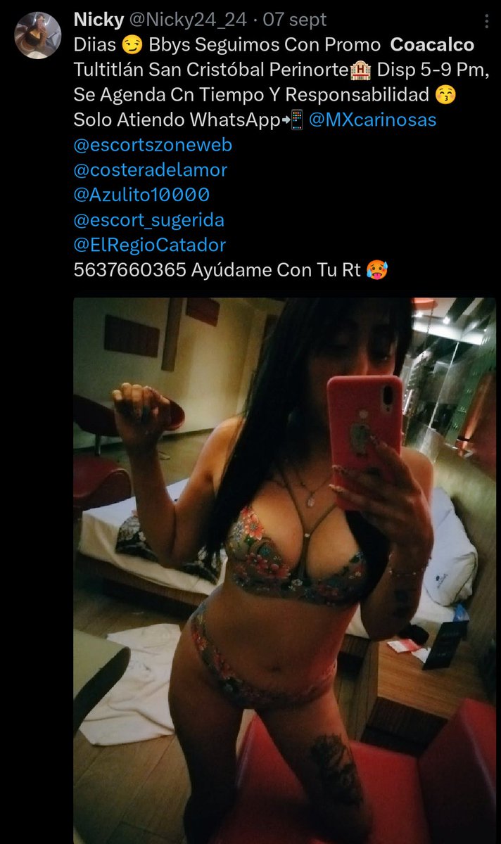 AndyGam99's tweet photo. @dramor699 Depende como te gusten,  pero te recomiendo a @Nicky24_24 es limpia, agradable y entregada. https://t.co/RC9Y0DRJGq