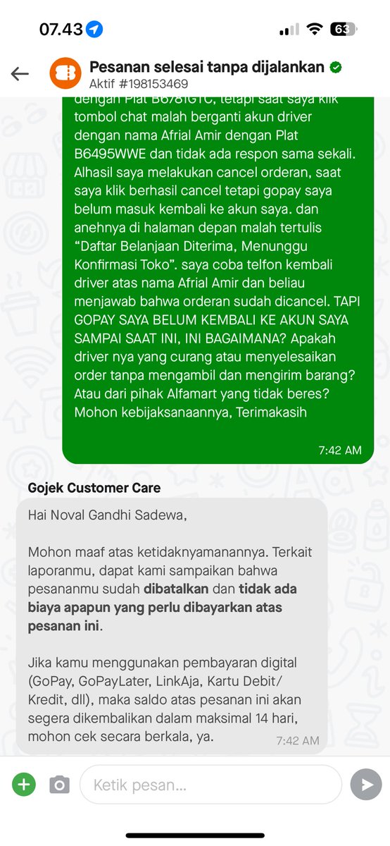 ohyesohnopal's tweet photo. @coeurduzulize @gojekindonesia coba buat laporan aja, barusan juga abis buat laporan dan tertulis saldo gopay akan balik dalam waktu maksimal 14 hari. https://t.co/TF37hx2mBF