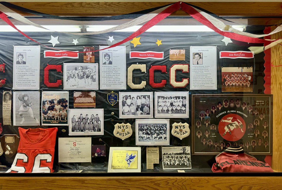 TBA Class of '24 will be honored at a ceremony on Friday, October 18, 2024 at 5:00 PM in the CHS Aud. Inductee plaques will be displayed in the CHS athletic complex. Can't wait to see the Class of '24 display!  (Pictured here is the Class of '23) <a href="/ClarAthletics/">Clarence PE, Health & Athletics</a>