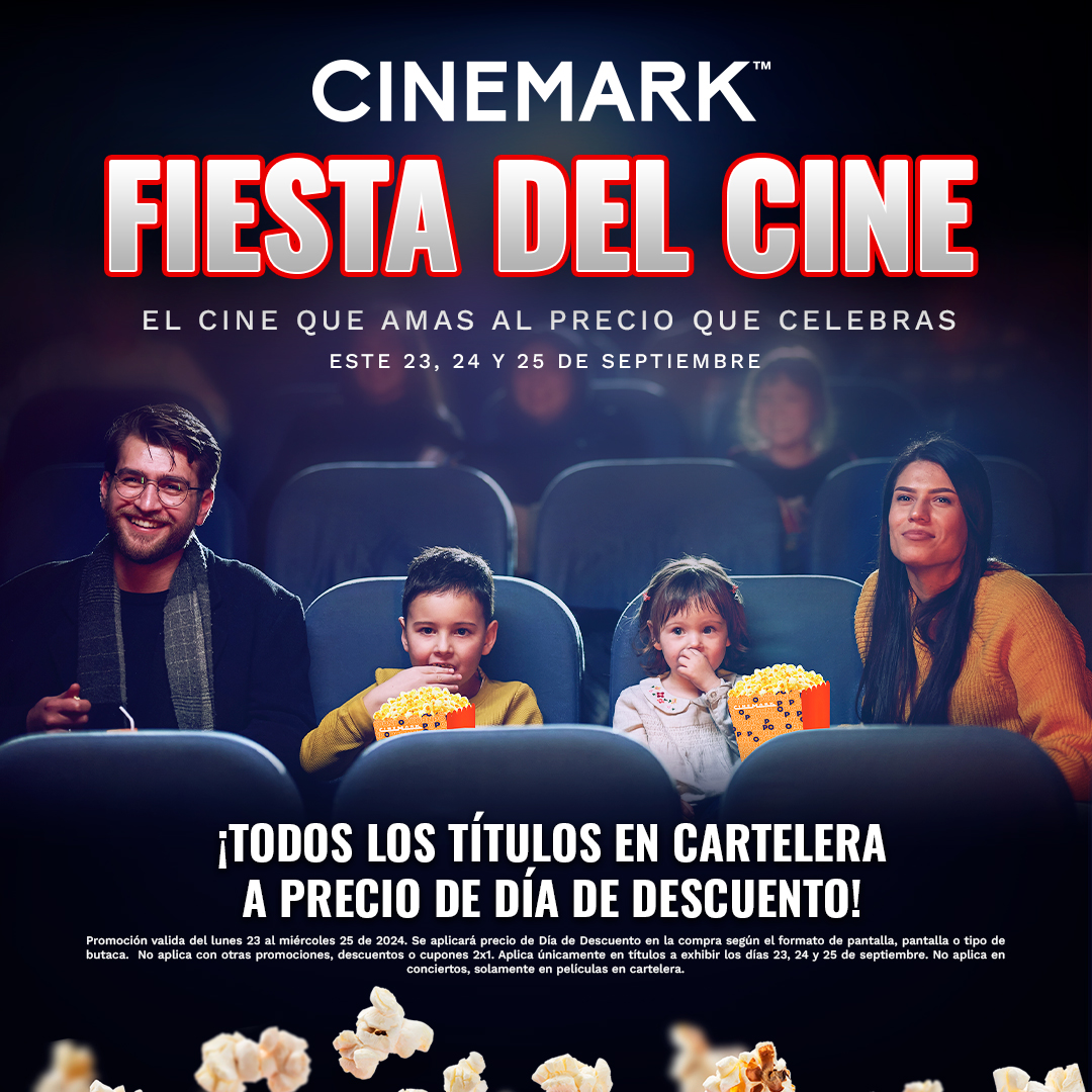 ElMundoSV's tweet photo. #CineDEM | 🎉¡La #FiestaDelCine está aquí! 🥳🎬 Disfruta TODOS los títulos en cartelera a precio de día de descuento, durante este 23, 24 y 25 de septiembre en Cinemark. 🍿🤩

Adquiere tus boletos YA en https://t.co/fKAADtsPt2 o en app Cinemark CA https://t.co/BIFxwhLJMX