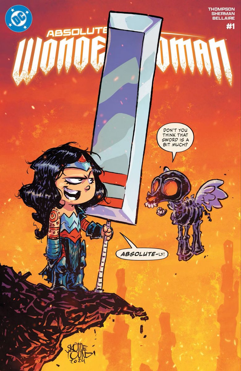 dcuworld's tweet photo. Skottie Young's covers for Absolute Batman,Wonder Woman and Superman! https://t.co/ymWeOwv55Y