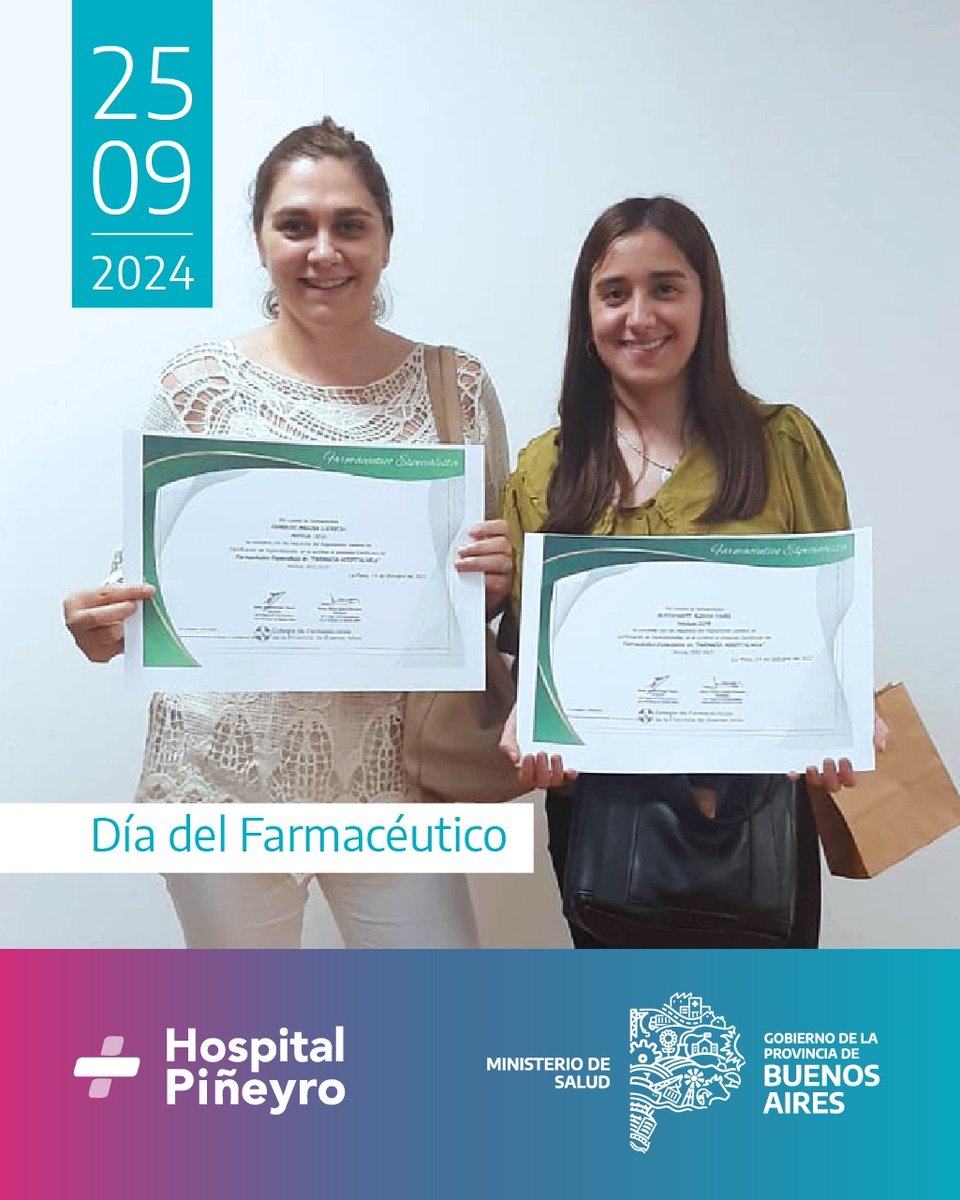 💊 Día Mundial de las y los Farmacéuticos.

Saludamos muy especialmente a las profesionales del #HIGAJunín, Marina Zambrini y Aldana Bustamante.

¡Feliz día! ❤️