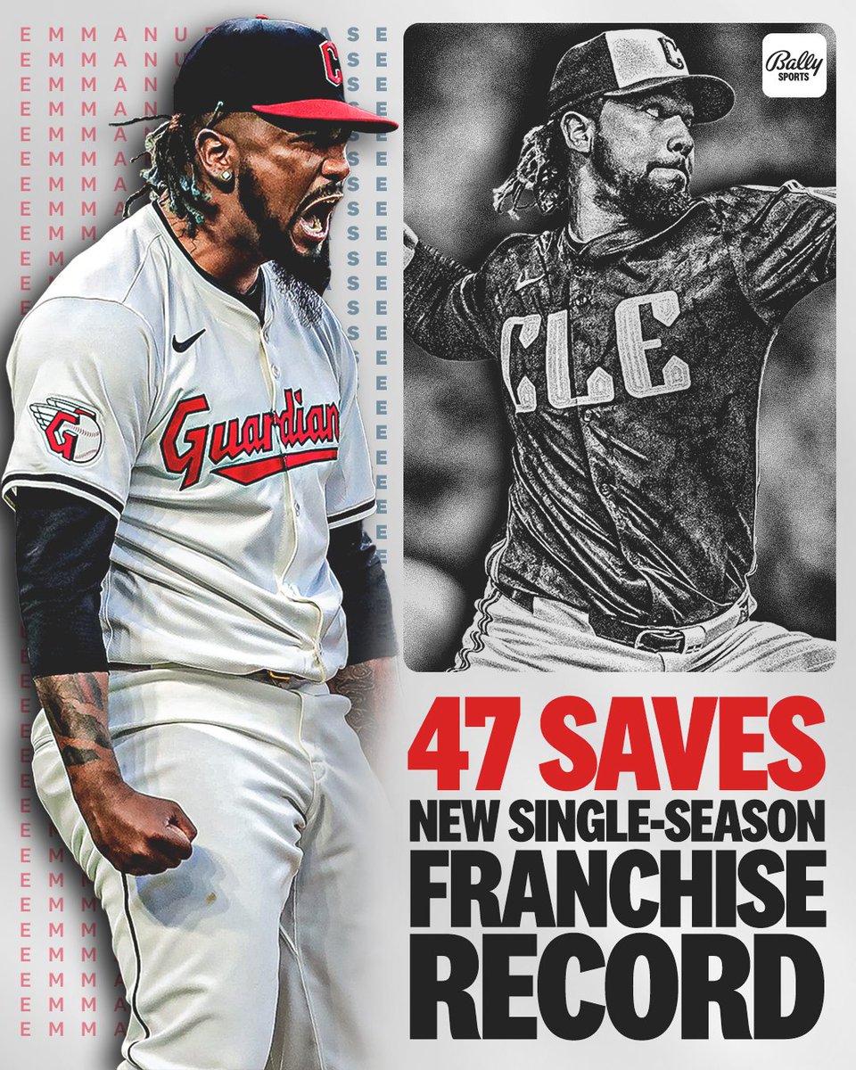 FanDuelSN_CLE's tweet image. Congratulations to Emmanuel Clase for standing alone with the most saves in a single season in team history!

#ForTheLand | @CleGuardians