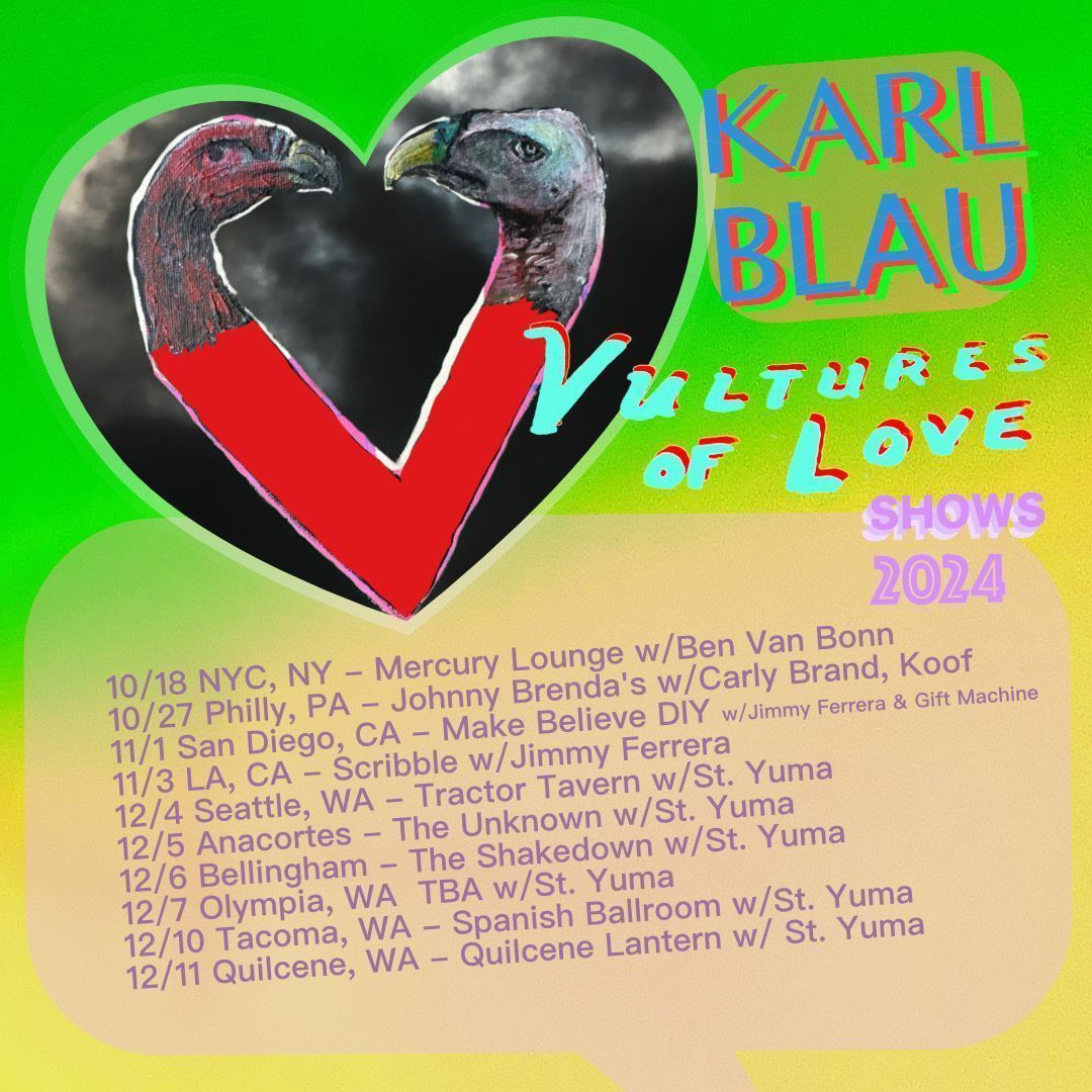 Karl Blau's new record Vultures of Love is out October 18th

See Karl live as he kicks off the Vultures of Love tour in NYC!