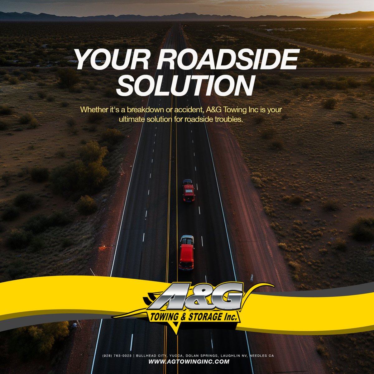 TheBeeAZ's tweet image. Fast Response Towing ⏱️🚨 
Need a tow fast? A&amp;amp;G Towing prides itself on rapid response times and efficient service. When you&apos;re in a bind, count on us to get there quickly and tow your vehicle safely. 
#FastResponse #TowingExperts 🛠️

Brought to you by @AGTowingInc